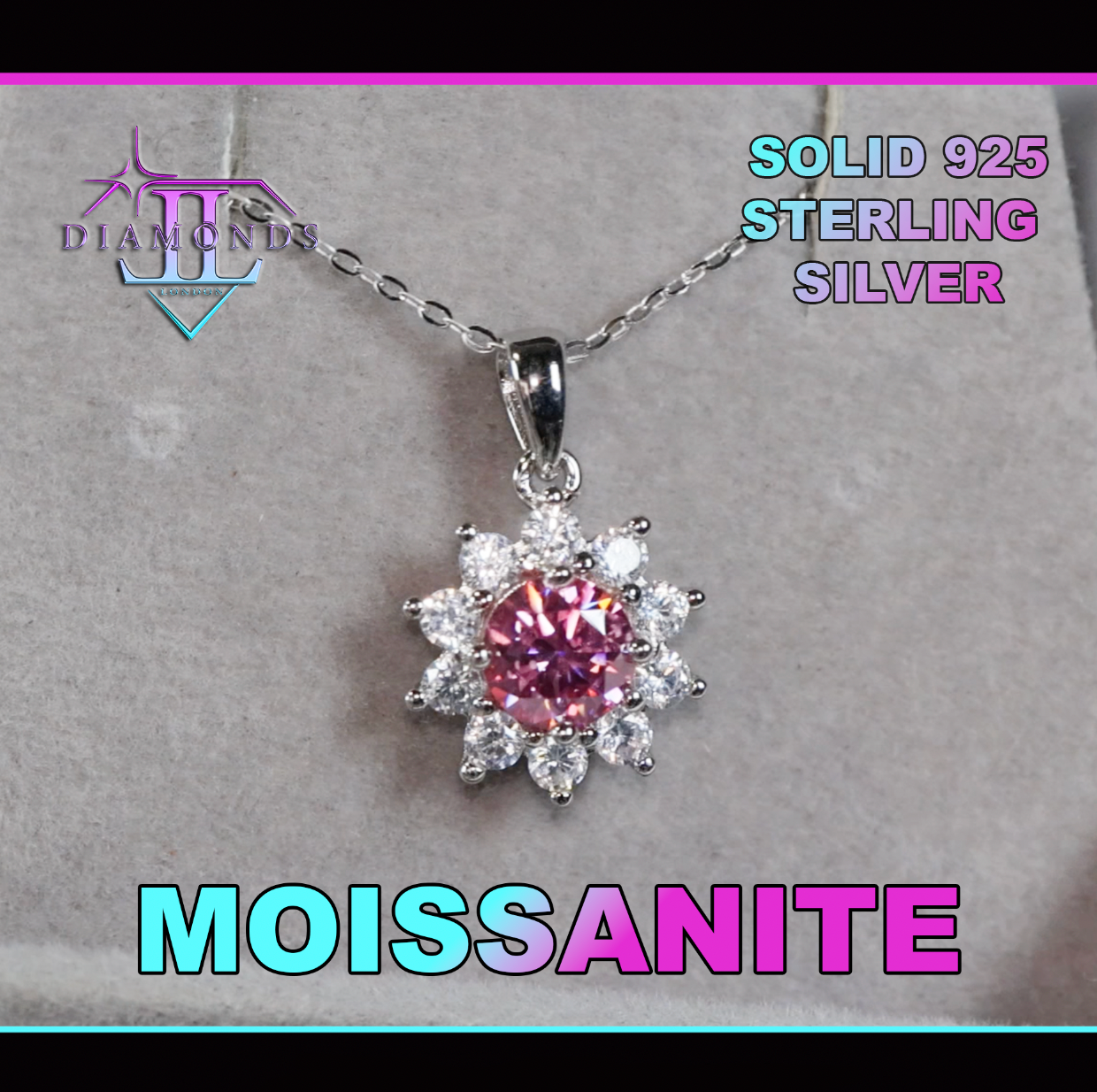 Pink Moissanite Diamond Pendant