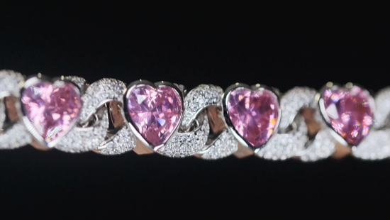 Pink Diamond Heart Bracelet