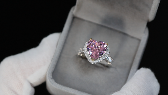 Pink Diamond Heart Ring