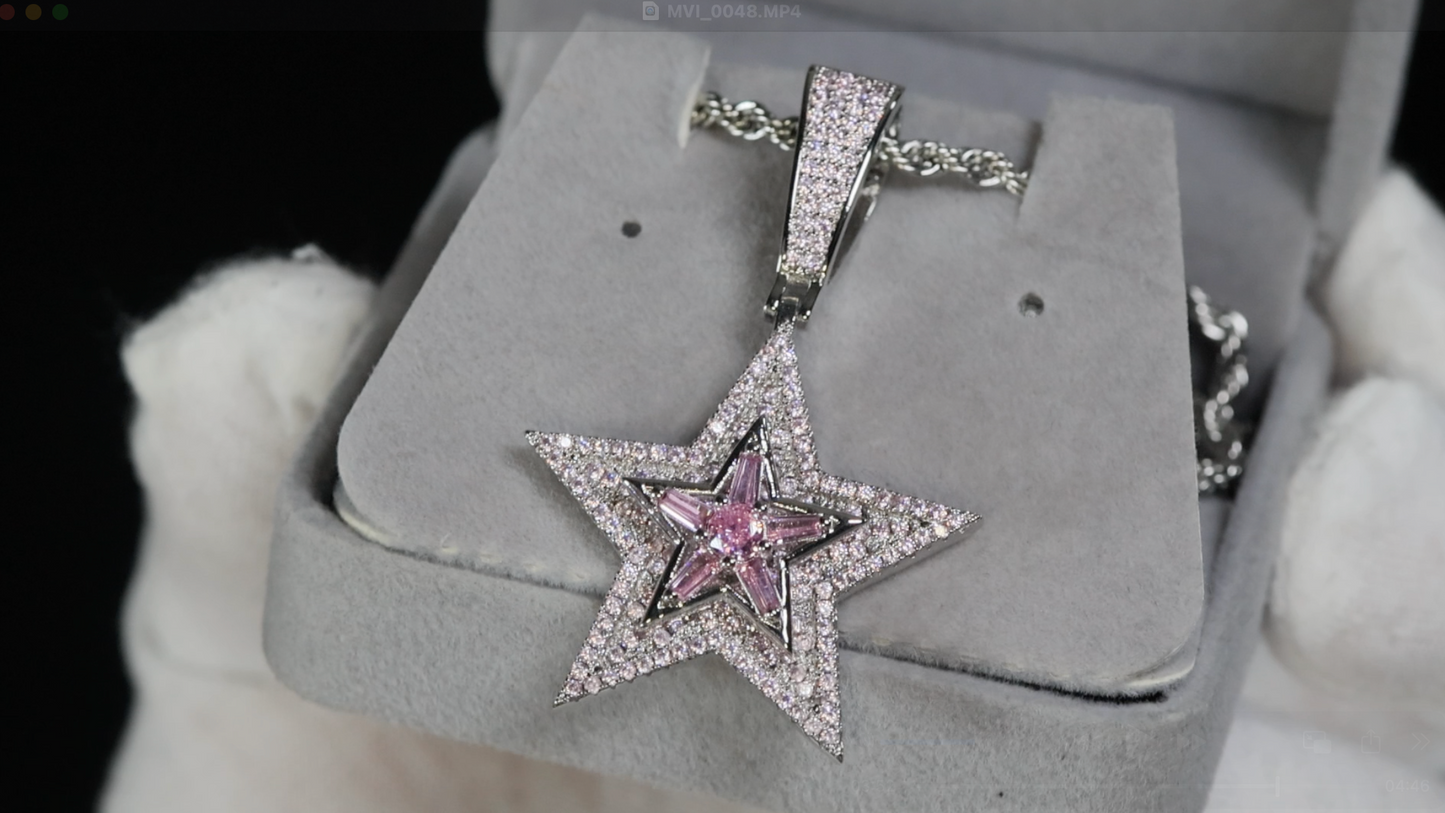 Pink Diamond Star Pendant