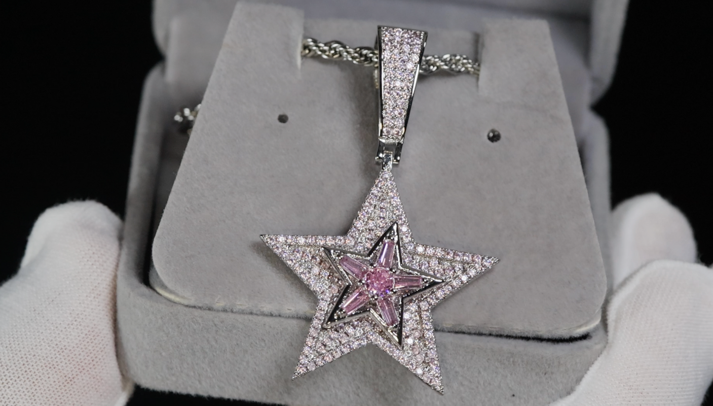 Pink Diamond Star Pendant