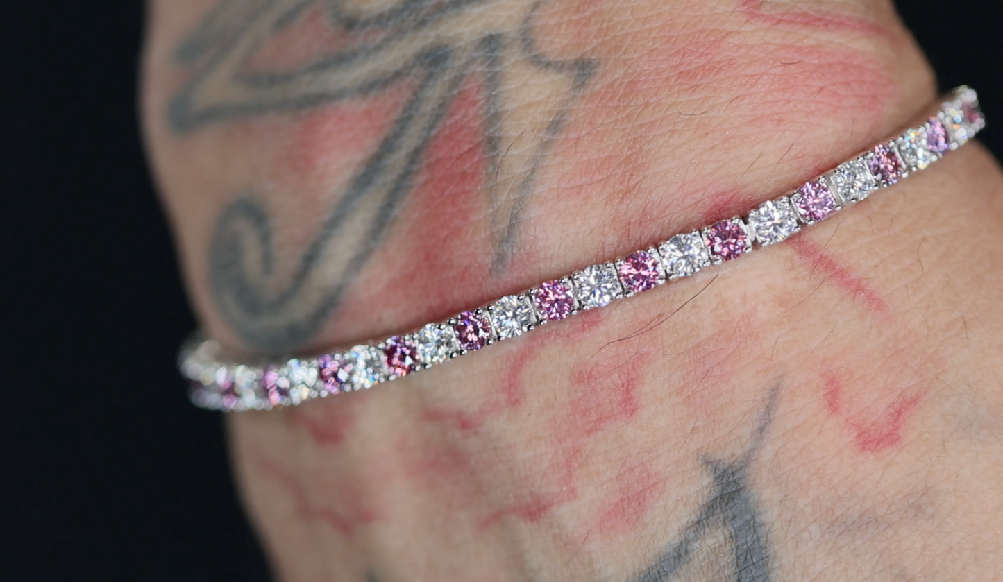 Pink Diamond Tennis Bracelet