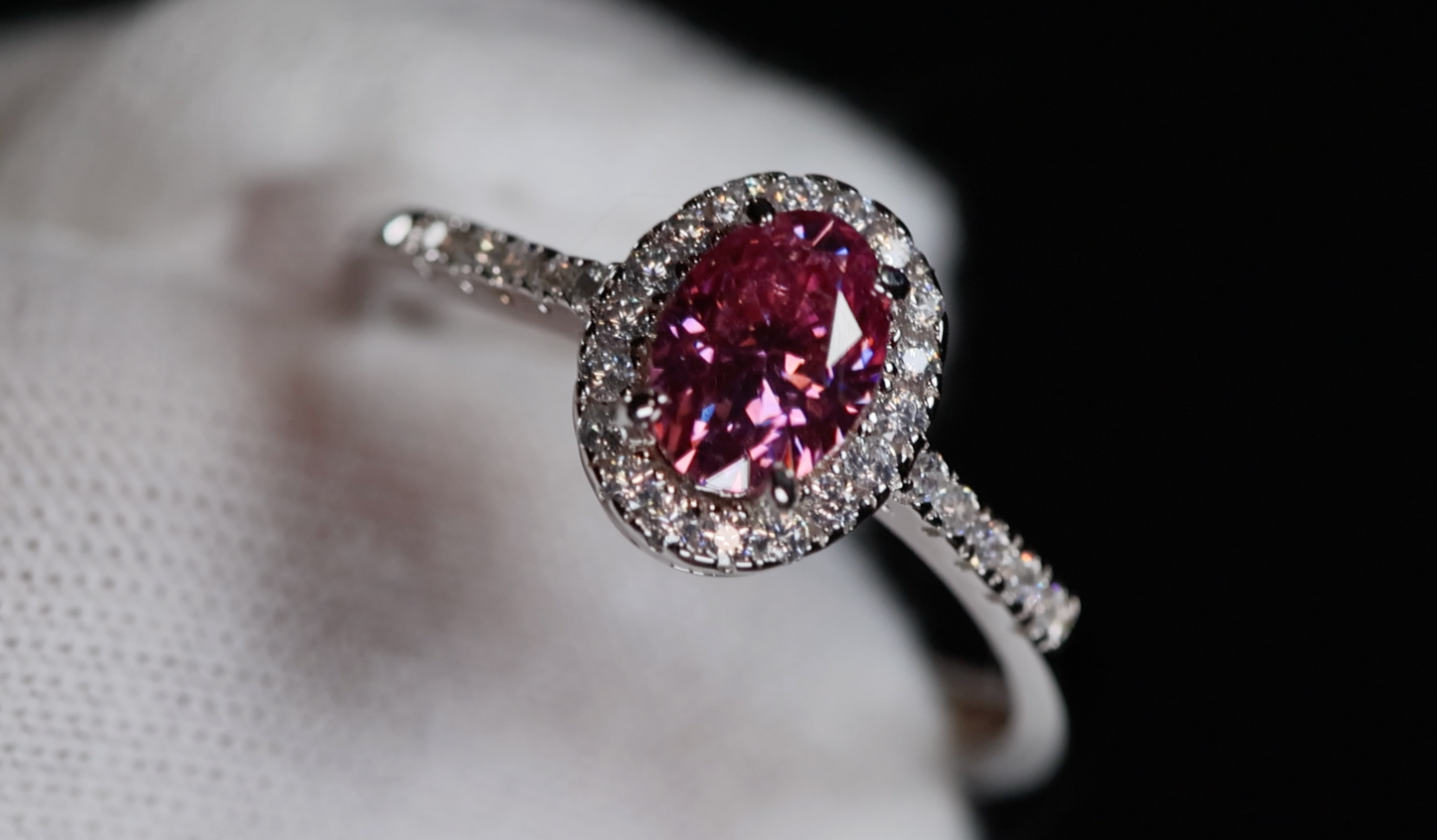 Pink Lab Diamond Ring