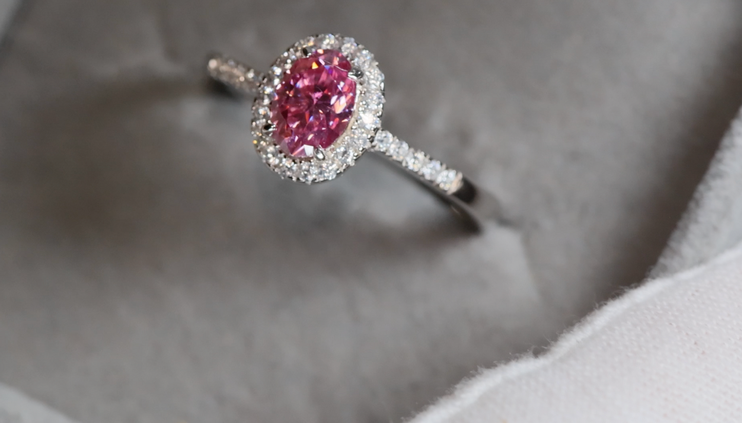 Pink Lab Grown Diamond Ring