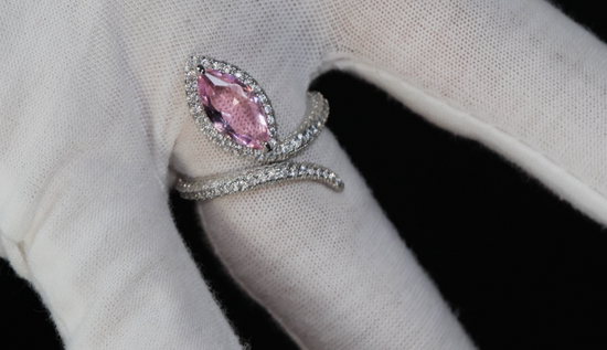 Pink Marquise Diamond Ring