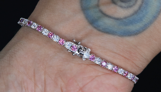 Pink Moissanite Tennis Bracelet