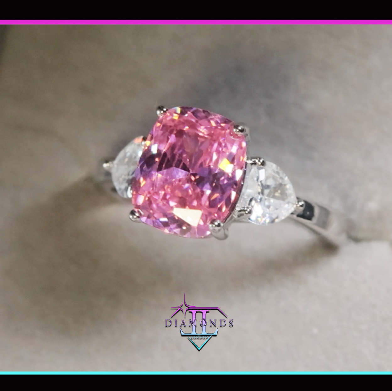 Pink Oval Cut Diamond Ring