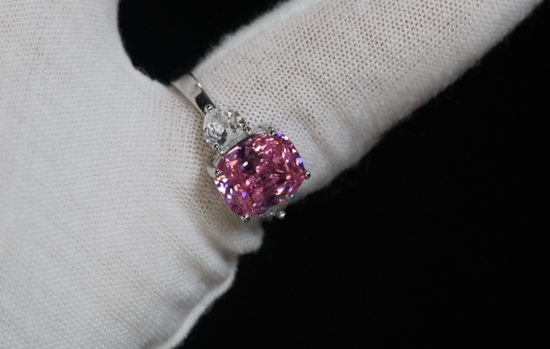 Pink Oval Cut Diamond Ring
