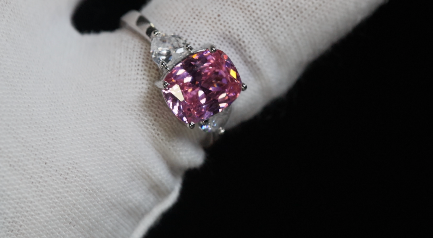 Pink Oval Cut Diamond Ring