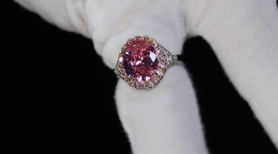 Pink Oval Diamond Ring