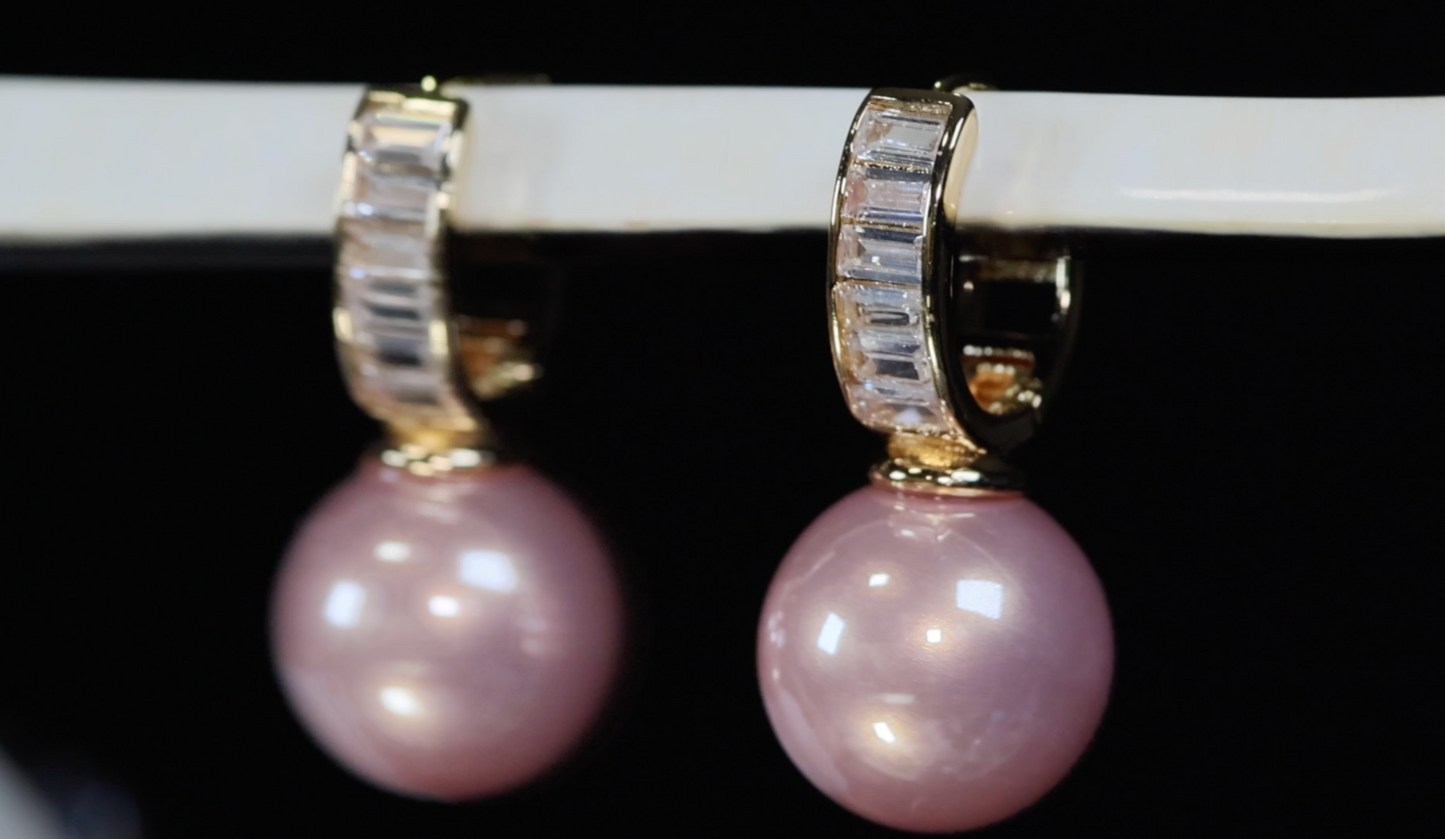 Pink Pearl Earrings