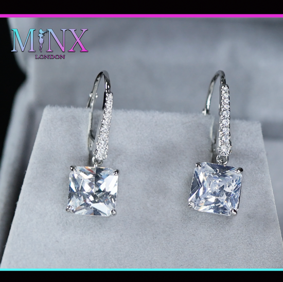 Princess cut diamond earrings