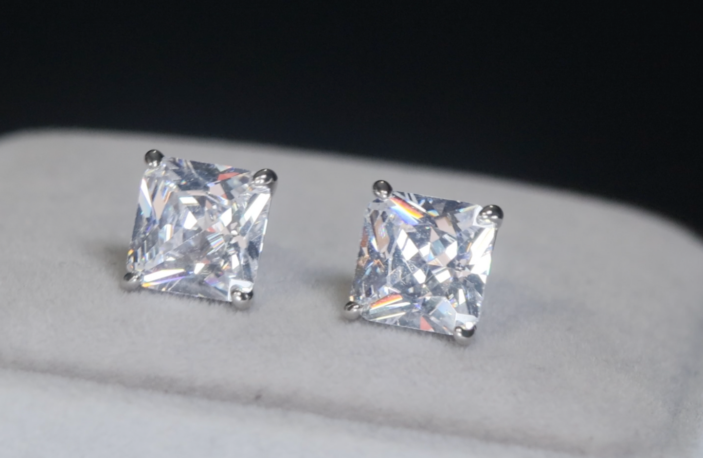Princess Cut Diamond Earrings