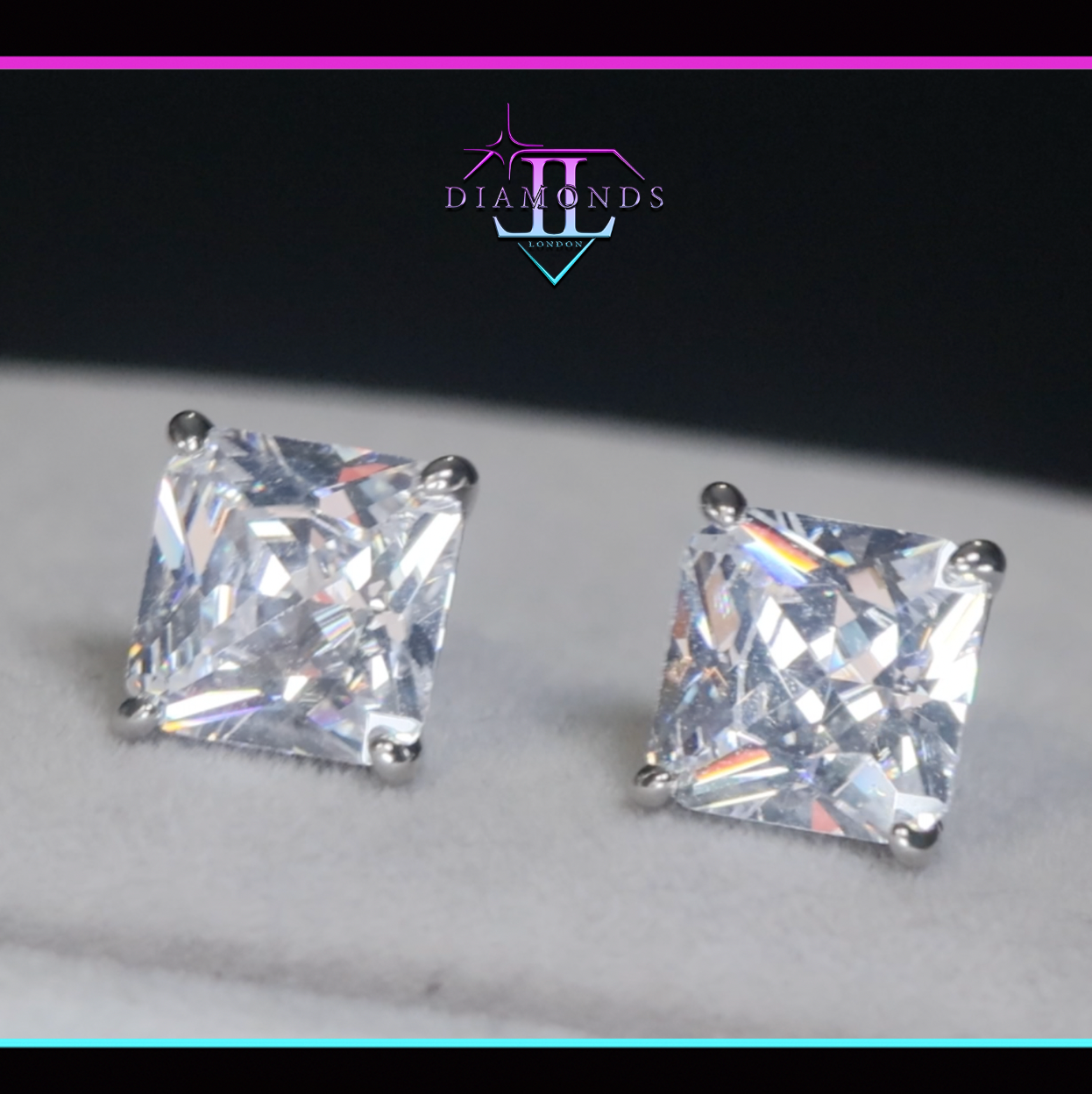 Princess Cut Diamond Earrings