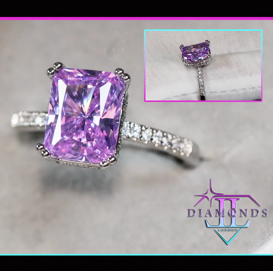 Womens Purple Diamond Ring 