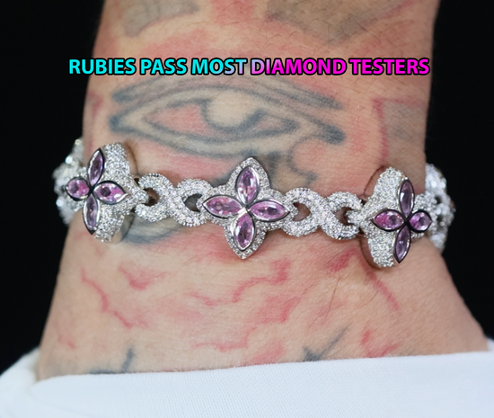 Men's Purple Diamond Bracelet | Lilac Diamond Clover Bracelet | Infinity Link Bracelet