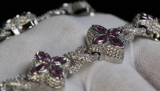 Men's Purple Diamond Necklace