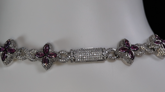 Purple Diamond Clover Chain