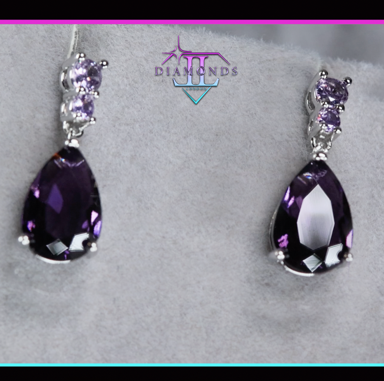 Purple Diamond Earrings 