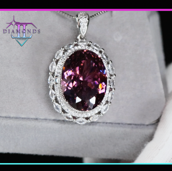 Purple Oval Diamond Pendant