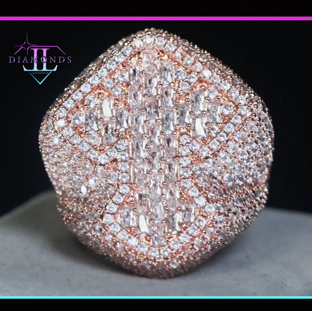Rose Gold Diamond Cross Ring