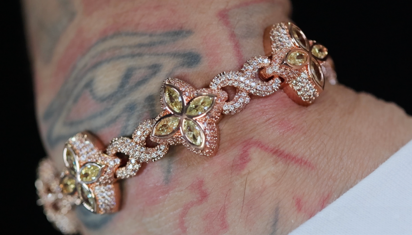 Rose Gold Green Diamond Bracelet