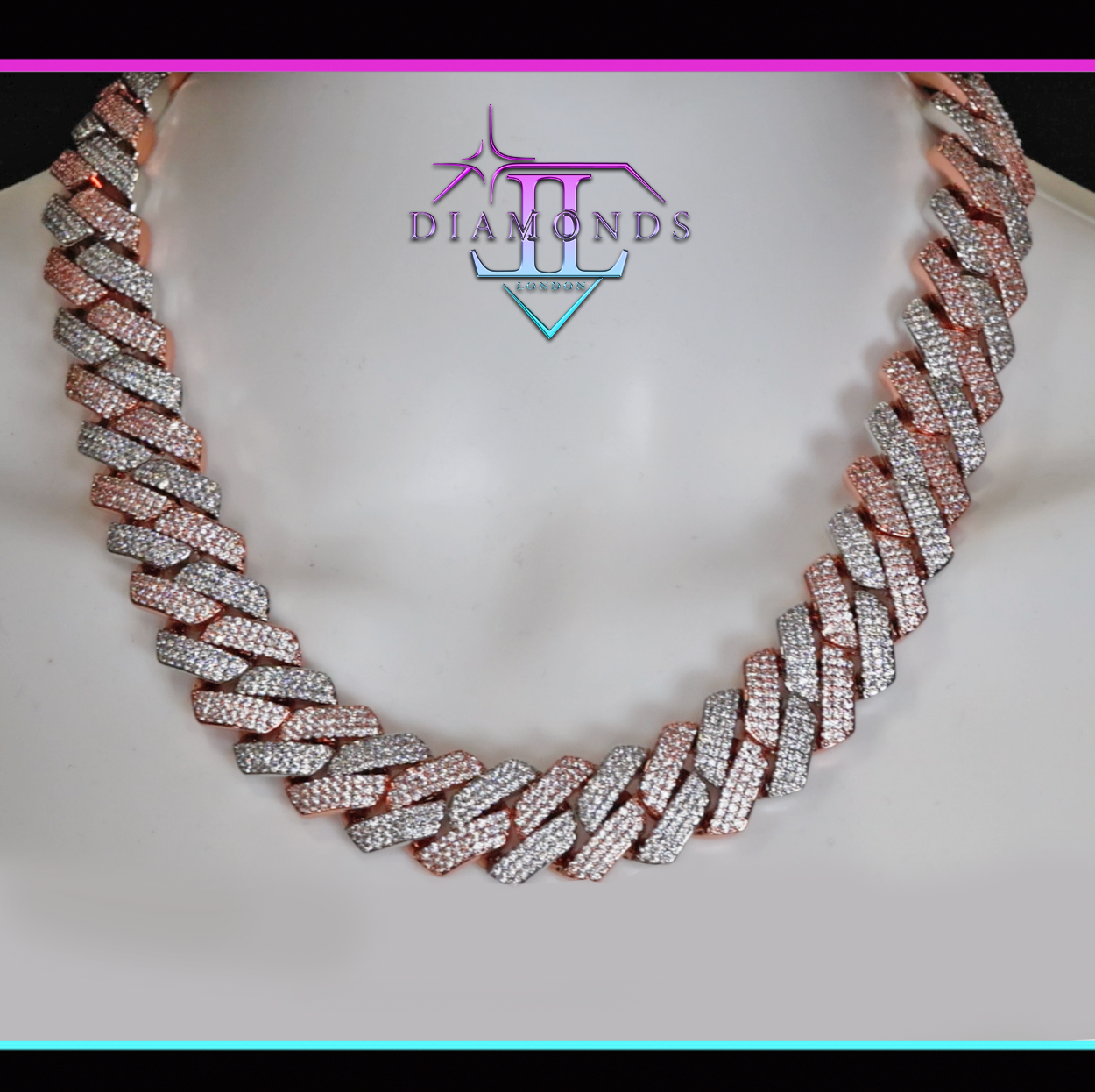 Rose Gold Two Tone Cuban Chain