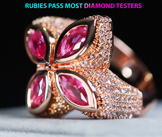 Men's Rose Gold Ring with Pink Gemstones
