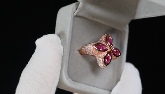 Rose Gold Pink Diamond Ring