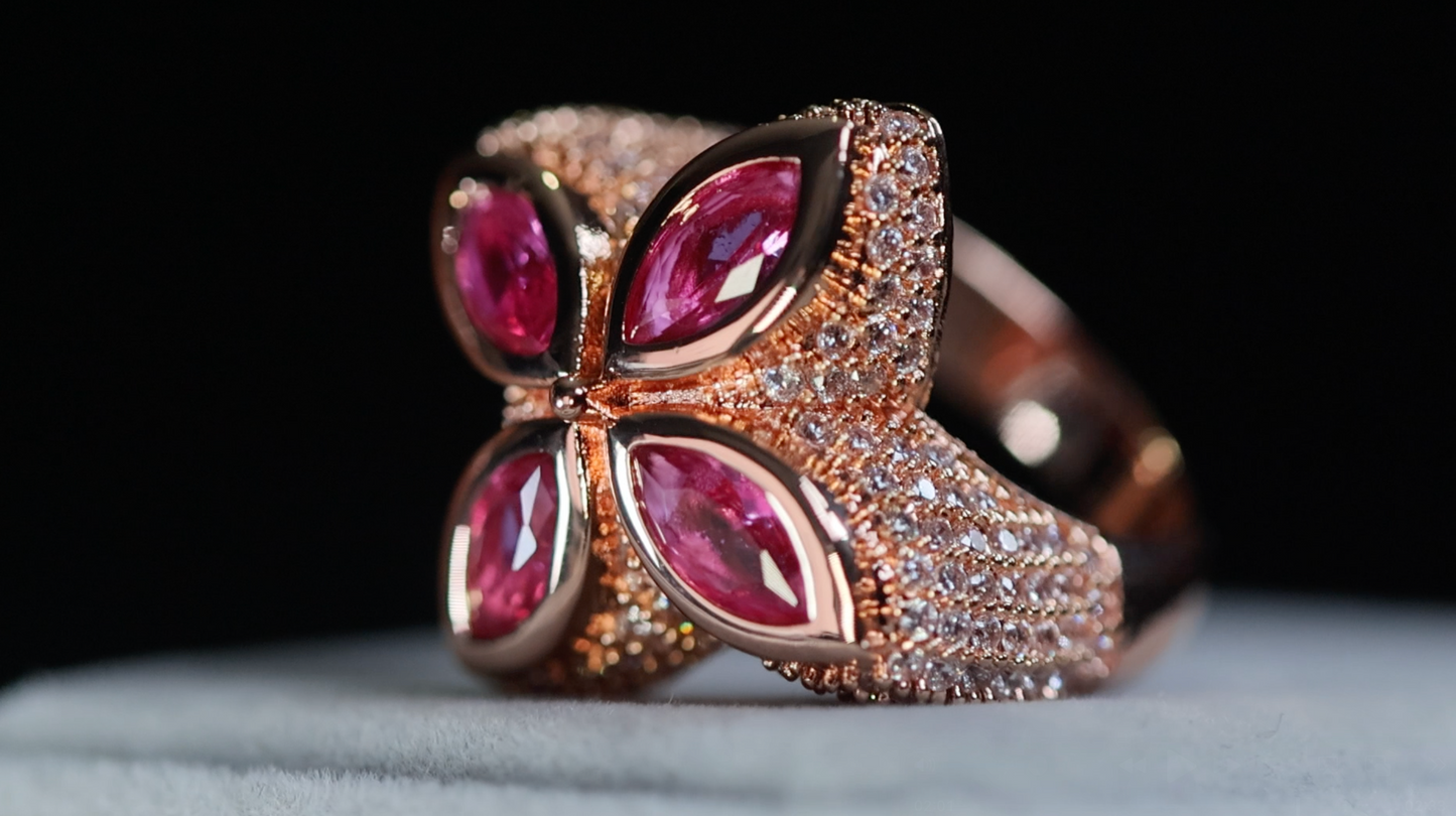 Rose Gold Pink Diamond Ring