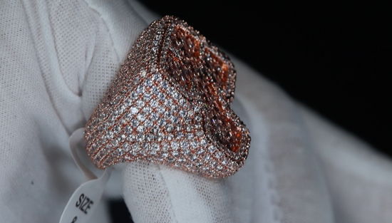 Rose Gold Diamond Cross Ring