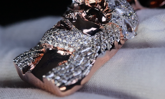 Rose Gold Diamond Jesus Face Pendant