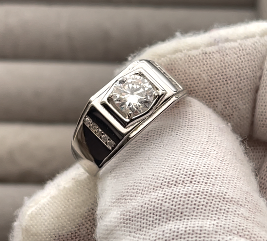 Mens Moissanite Diamond Ring