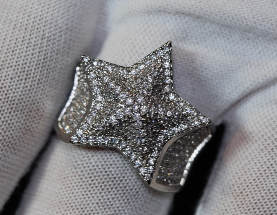 Iced out ring | Star Ring | Diamond Star Ring | Star Shaped ring | Star Rings | Iced Out Star Ring