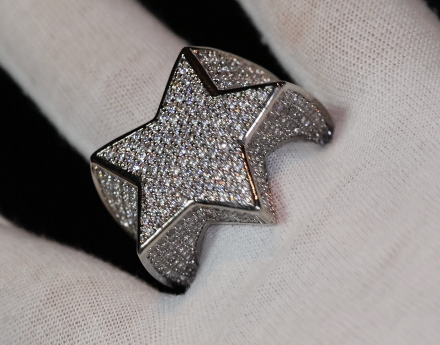 Iced out ring | Star Ring | Diamond Star Ring | Mens Iced Out Ring | Star Shaped ring | Star Rings | Iced Out Star Ring | Big Diamond Ring