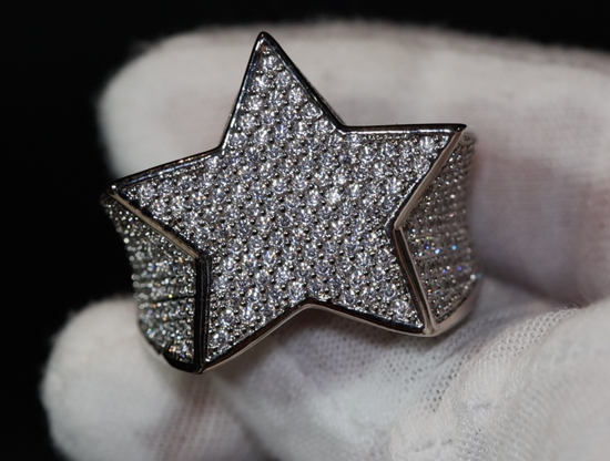 Iced out ring | Star Ring | Diamond Star Ring | Mens Iced Out Ring | Star Shaped ring | Star Rings | Iced Out Star Ring | Big Diamond Ring