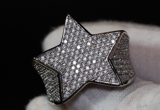 Iced out ring | Star Ring | Diamond Star Ring | Mens Iced Out Ring | Star Shaped ring | Star Rings | Iced Out Star Ring | Big Diamond Ring