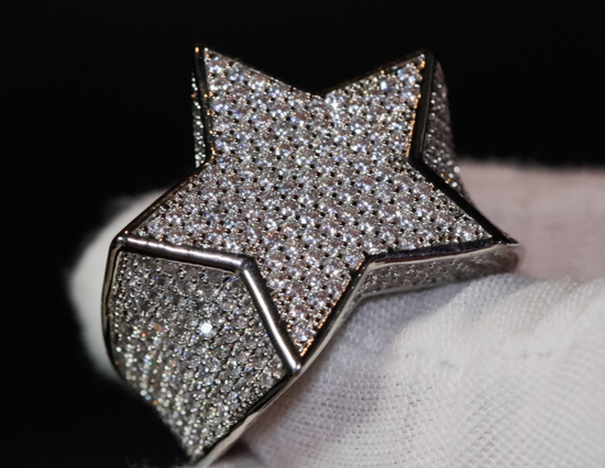 Iced out ring | Star Ring | Diamond Star Ring | Mens Iced Out Ring | Star Shaped ring | Star Rings | Iced Out Star Ring | Big Diamond Ring