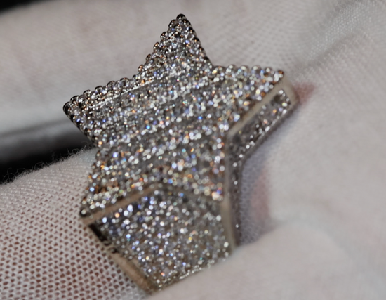 Iced out ring | Star Ring | Baguette Diamond Star Ring | Iced Out Star Ring