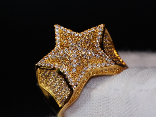 Iced Out Star Ring | Star Ring | Diamond Star Ring | Star Shaped ring | Iced Out Star Ring | Gold Iced Out Star Ring | Big Star Ring