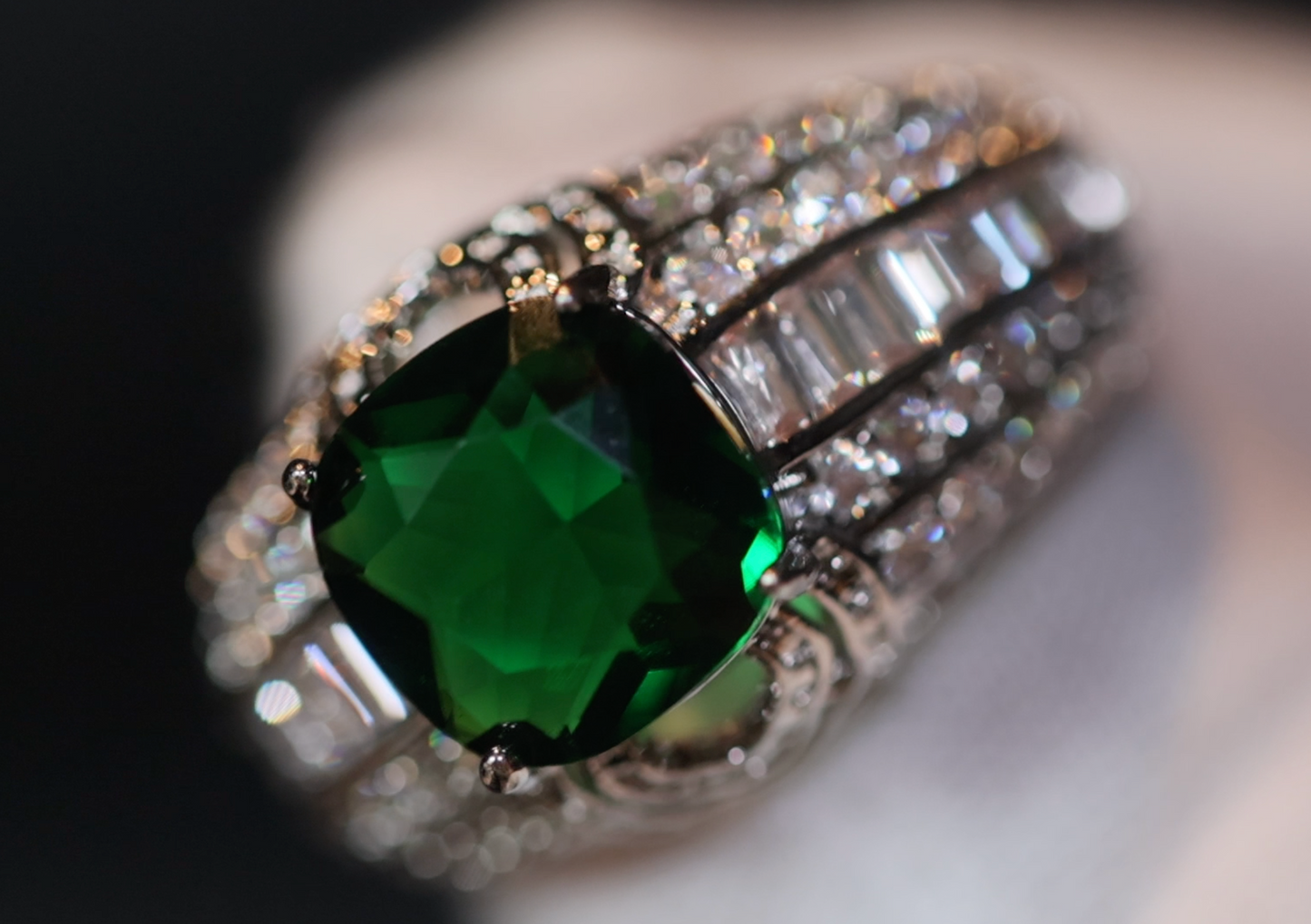 Green Diamond Ring | Emerald Green Diamond Ring | Iced Out Ring | Green Engagement Ring | Green Engagement Ring | Big Diamond Ring