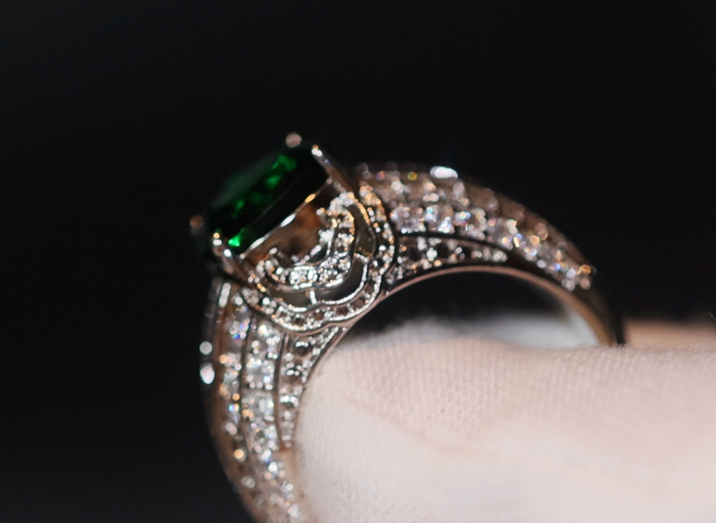 Green Diamond Ring | Emerald Green Diamond Ring | Iced Out Ring | Green Engagement Ring | Green Engagement Ring | Big Diamond Ring