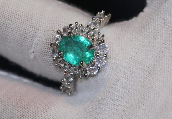 green diamond engagement ring