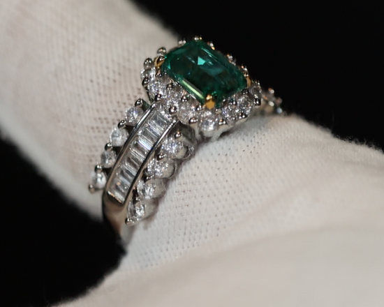 Green Diamond Ring, Emerald Cut Green Diamond Ring, Emerald Ring