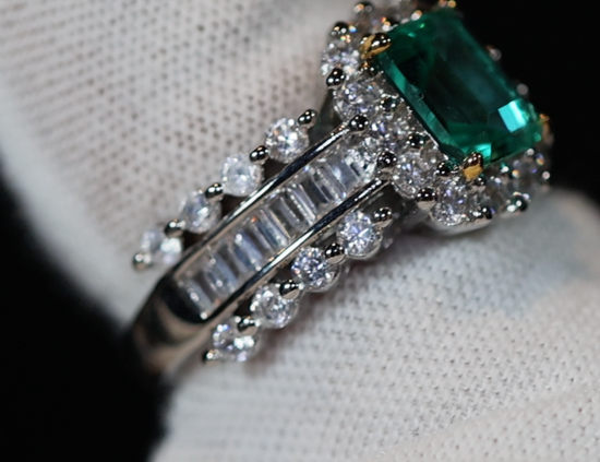 Green Diamond Ring, Emerald Cut Green Diamond Ring, Emerald Ring