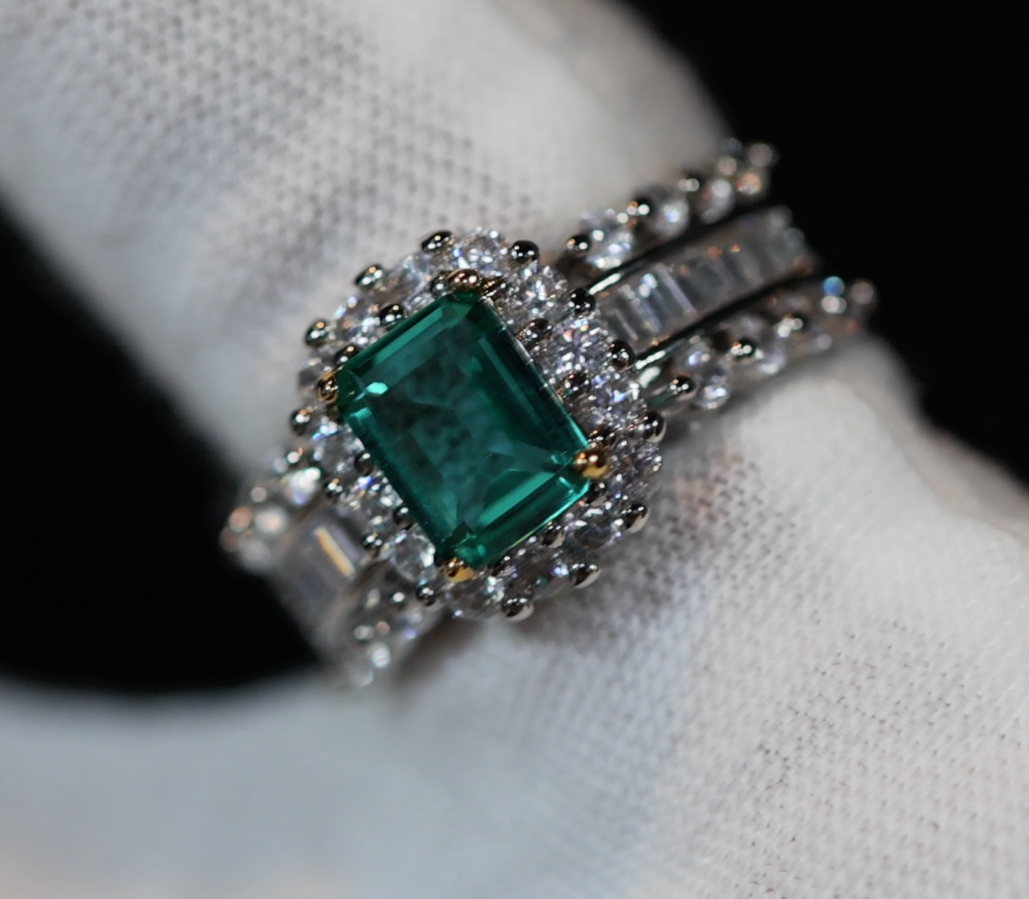 Green Diamond Ring, Emerald Cut Green Diamond Ring, Emerald Ring