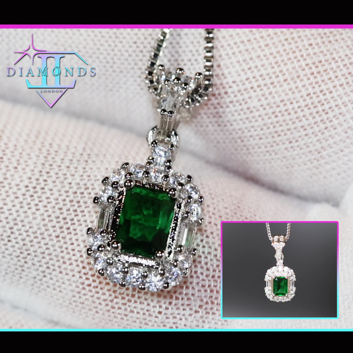 Green diamond necklace