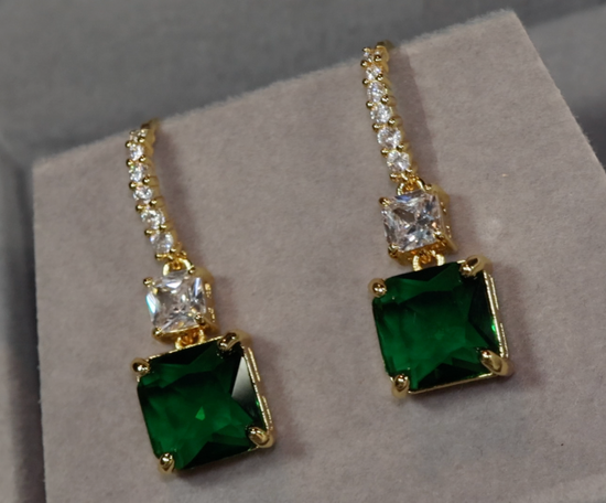 Green Diamond Earrings | Womens Diamond Green Earrings