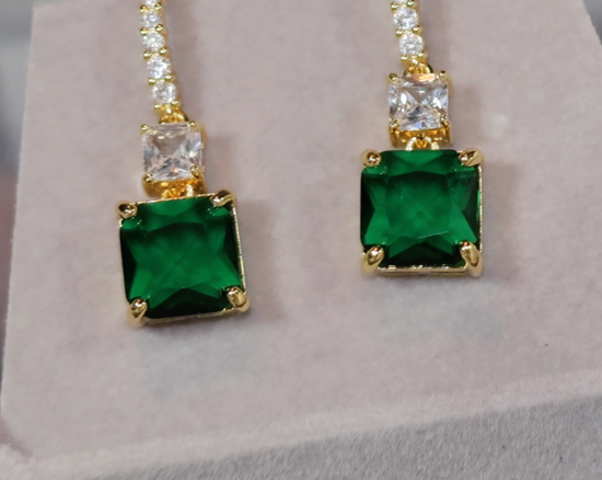 Green Diamond Earrings | Womens Diamond Green Earrings