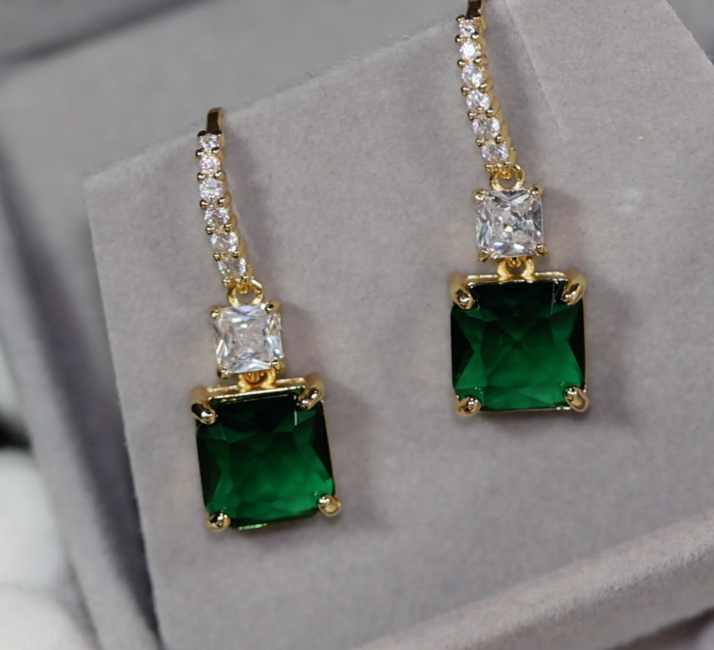 Green Diamond Earrings | Womens Diamond Green Earrings